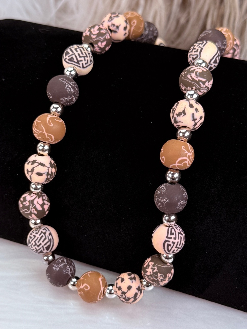 Pretty multicolored, bohemian art, deco, costume necklace
